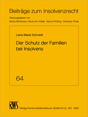 cover image of Der Schutz der Familie bei Insolvenz